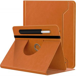 LORANKA-&Eacute;tui Compatible avec Tablette 9-11 Pouces, &Eacute;tui de Protection en PU, Coque pour Tablette Rotative &agrave; 360 Degr&eacute;s avec Poche, Couverture de Protection pour Tablettes 9-11 Pouces, Brun Clair - Neuf