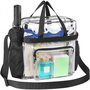 MAA-Sac fourre-Tout Transparent Sac à Bandoulière Sac Transparent de Trousse de Maquillage Sac de Rangement cosmétique imperméable en PVC Sac de Plage Sac fourre-Tout léger pour Les Sports - Neuf