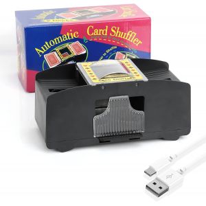 Brasseur Automatique Pour 2 Jeux De Cartes,Peut M&eacute;langer Un Ou Deux Jeux De Cartes Al&eacute;atoirement,Alimentation Par Pile/Usb,Parfait Pour Le Poker,Le Casino - Neuf