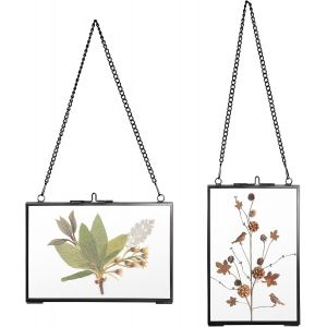 Cmwx-Lot De 2 Cadres Photo À Suspendre En Verre Noir 10,2 X 15,2 Cm - Neuf