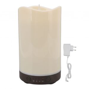 Hjlian Humidificateur A Brume En Forme De Bougie Avec Lumiere Coloree, Design En Grain De Bois Profond, Diffuseur D'huiles Essentielles Pour La Maison, Prise Ue 100-240 V - Neuf