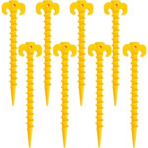 Eryi-Lot De 8 Piquets De Tente En Plastique Très Résistants Pour Camping, Extérieur Et Sable (Jaune) - Neuf