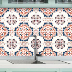 Eryi-32 X Feuilles Mural Stickers Carrelage 2d Imperméables Carreau De Ciment Adhesif, Autocollants Carreaux Dosseret Pour Cuisine, Salle De Bain La Décoration À La Maison / 15 X 15 Cm / T1004 - Neuf