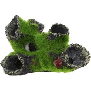 Aquarium Ornement De Vue De La Caverne Rocheuse En Forme D'herbe Verte Pour Cacher Les Crevettes Et Le Poisson Paysage Rock Masquer La Caverne De L'arbre De Décoration D'aquarium - Neuf