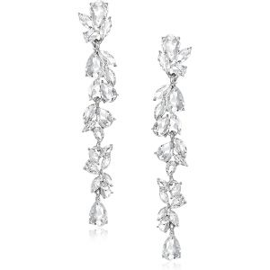 Mariage Strass Cristaux Lustre Boucles D'oreilles Pendantes Pour Les Femmes Mari&eacute;es, Art D&eacute;co Marquise Baisse Mari&eacute;e Pendentif Long Drop Boucles D'oreilles Pour Bal - Neuf