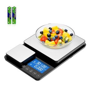 Nouvelhorizonstore-Balance De Cuisine Haute Pr&eacute;cision &Agrave; Double Plateforme, Balance Alimentaire, Accumulation De Poids, &Eacute;cran Lcd R&eacute;tro&eacute;clair&eacute;, Arr&ecirc;t Automatique - 500g/0.01g & 15kg/1g - Neuf