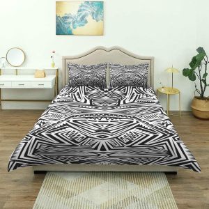 Housse De Couette, Composition Abstraite De Formes G&iquest;&iquest;Om&iquest;&iquest;Triques Fond Ethnique, Ensemble De Literie De Luxe En Microfibre L&iquest;&iquest;G&iquest;&iquest;Re Et Confortable - Neuf