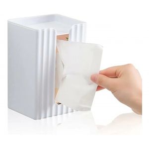 1 porte-mouchoirs mural blanc cr&eacute;atif, bo&icirc;te &agrave; mouchoirs adh&eacute;sive pour salle de bain, bo&icirc;te de rangement pour mouchoirs avec &eacute;tag&egrave;re. - Neuf