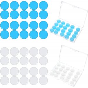 Lot de 40 bouchons d'oreilles en silicone, s,pour dormir,réduire le bruit,pour le travail,l'étude,la natation - Neuf