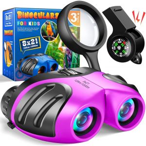 KALANKA-8X21 Jumelles Enfant, Loupe Boussole Sifflet Kit Exploration Enfant, Jouet & Cadeau Enfant - Neuf