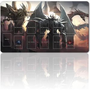 Eryi-Tapis De Jeu De Société Ygo - Avec Sac Étanche Et Zones Pour Cartes - Dimensions : 60 X 35 Cm - Compatible Avec Le Tapis De Jeu De Cartes À Collectionner (Ygo-23 Avec Zone) - Neuf