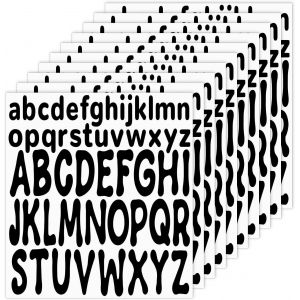 520pcs Autocollants Lettres, 10 Feuilles D'autocollants Lettres Minuscules Majuscules 2,5 Cm 5 Cm Autocollants Vinyle Imperméables Scrapbooking Affiche Artisanat (Noir) - Neuf