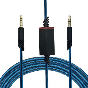 Bhhbb-Câble Audio Auxiliaire De Rechange Avec Contrôle Du Volume Pour Astro A10, A30, A40, A40tr, A50, Casque De Jeu Ps5/Ps4/Xbox One/Pc/Smartphone/Casque Via Une Prise Jack 3,5 Mm, 2 M (Noir/Bleu) - Neuf