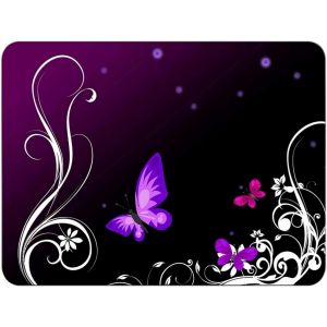 Tapis De Souris L 36 X 25 Cm, Mouse Pad, Papillon Violet, Tapis De Souris En Tissu, Antidérapant, Silencieux, Le Jeu Vidéo, Bureau, Home Office, Lavable, Enroulable, Découpé Au Laser - Neuf