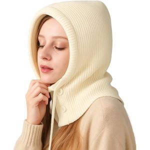 Jexnovashop-Bonnet Femme Hiver, Cagoule, Bonnets, Chapeaux, Balaclava Knit Beanie, Tricot&eacute;e Cagoule &Agrave; Capuche - Neuf