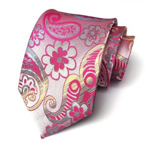 Cravate Pour Homme &iquest;&iquest; Motif Floral Cachemire Jacquard - Foulard De Mariage En Soie De Luxe Pour Tenue De C&iquest;&iquest;R&iquest;&iquest;Monie, Bleu Marine - Neuf