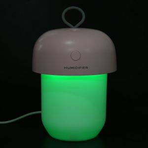 Hjlian Mini Humidificateur Usb 300 Ml, Lampe De Nuit, Pour La Maison, Le Bureau, La Voiture, Portable, Hydratant, Rafraichissant, Rose - Neuf