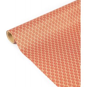 223825c-Un Rouleau De Papier Cadeau-Kraft Brut 70g 100% Recycl&eacute;-5mx35cm (Sp&eacute;cial Petite Largeur)-Motif:Fleurs Rouges-Emballage Cadeau,Id&eacute;al Pour Les Petits Emballages - Neuf