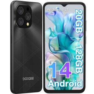 DOOGEE N55 Plus 4G Débloqué, 20Go+128Go,Noir Par défaut - Neuf