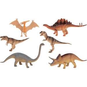 Sansh-40221 - Set De 6 Dinosaures D'environ 15 Cm, Jouets Pour Enfants À Partir De 3 Ans Pour Le Plaisir De Jouer Dans La Baignoire, Le Bac À Sable Et La Chambre D'enfant - Neuf
