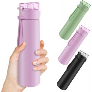 250ml Petite Bouteille Isotherme, Gourde Isotherme Avec Couvercle Verrouillable Anti-Fuite, Bouteille D'eau Acier Inoxydable À Double Paroi, Sans Bpa, Pour Running, École, Bureau (Rose) - Neuf