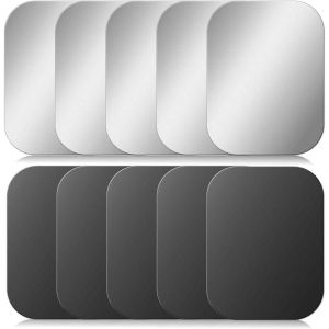 Kalanka-Lot De 10 Plaquettes Métalliques Autocollantes - Plaque Métallique De 40 Mm Pour Aimants Fins En Acier Inoxydable - Plaque Métallique Noire Et Argentée - Compatible Avec Support Magnétique De - Neuf