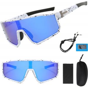 Lunette De Soleil Sport Polarisée,Lunette Vitesse Homme Femme Lunette De Velo Cyclisme Uv400 Protectio Lunette Vtt Route Pour Vélo Course Conduite Pêche Golf Ski Alpinisme Bleu Foncé - Neuf