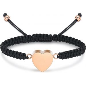 Kal-Bracelet Crémation Pour Cendres - Bijou Urne En Forme De C?ur Avec Ailes D'ange - Souvenir - Bijou Funéraire - Neuf