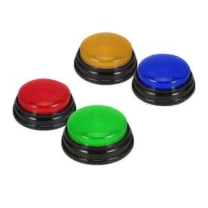 Lot De 4 Buzzers Pour Jeux-Questionnaires, Buzzers De R&eacute;ponse Pour Salle De Classe, Buzzers De Jeu Avec Lumi&egrave;res Et Son, &Eacute;dition G-Good 0617 - Neuf