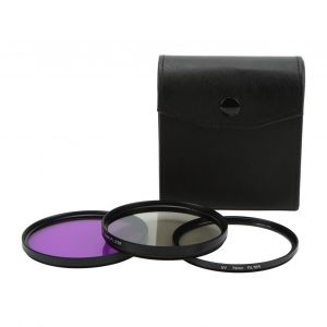 Kit de 3 filtres d'objectif multicouches pour appareil photo, UV, CPL, FLD, accessoires pour appareil photo, 72 mm (1489) - Neuf