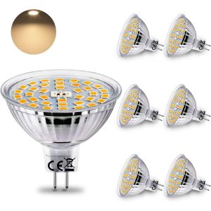 Lot De 6 Ampoules Led Mr16 4 W 400 Lm Blanc Chaud 3000 K Gu5.3 Bi-Pin Remplace Les Ampoules Halogènes 35 W Ac/Dc 12 V[Amp740626] - Neuf