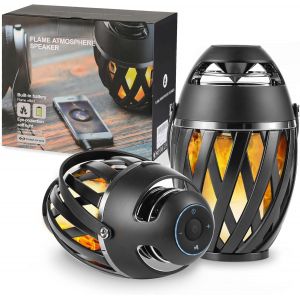 KALSG-2Pcs Enceinte Bluetooth Portable Sans Fils,Enceinte Bluetooth Ultra-Portable,12 Heures D'Autonomie,Avec Flamme,Ip65 Étanche Enceinte,Pour Les Voyages,Extérieur,Patio,Jardin,Idee Cadeau Annivers - Neuf