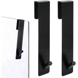 TZF-2 Pi&egrave;ces 16.5 cm Noir Paroi de Douche Crochet, Crochets Serviette Adapter 4-12 mm &Eacute;paisseur, Crochets Porte Douche avec Couches en Mousse - Neuf