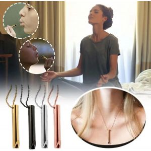Collier Zenrespiration:Outil De M&eacute;ditation Et Soulagement De Anxi&eacute;t&eacute; Pour Relaxation,R&eacute;duction Du Stress Et Pratique De Respiration,Ajout De Sel De Himalaya,Cha&icirc;ne Pour Hommes Et Femmes - Neuf