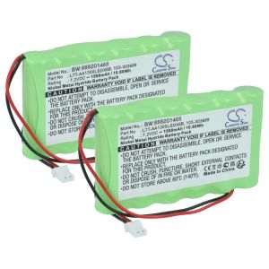 vhbw 2x Batterie remplacement pour Visonic LTT-AA1300LSDX6B pour syst&egrave;me d'alarme (1500mAh, 7,2V, NiMH) - Neuf