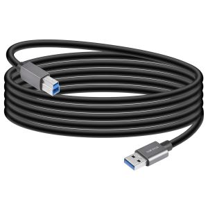 C&acirc;ble USB 3 A vers B 4,9 m 5 Gps C&acirc;ble d'imprimante USB 3.0 Superspeed USB 3.0 Type A vers B m&acirc;le Compatible avec les imprimantes, station d'accueil, scanner, hub USB et plus encore - Neuf