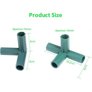 Ulteronixshop-Lot de 5 connecteurs pour cadre de serre &agrave; 3 voies et 5 connecteurs &agrave; 4 voies en bambou,Cadre de 16 mm,Connecteurs en plastique adapt&eacute;s pour cadre de filet de jardin et serre robuste, c - Neuf