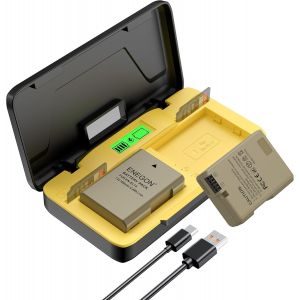 EN-EL14 20W Chargeur Rapide à Double Batterie avec Rangement (2X 1680mAh) Compatible avec Nikon D3100, D3200, D3300, D3400, D3500, D5100, D5200, D5300, D5500, D5600, Affichage LCD - Neuf