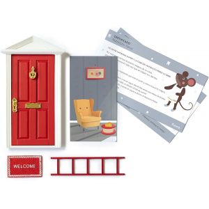 SJZG-Fisura - Porte De La Petite Souris Avec 3 Accessoires Et Carte De V?ux. Cadeau Original Pour Les Garçons Et Les Filles. Couleur Rouge. - Neuf