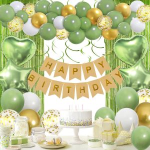 AYUHR-Décoration d'anniversaire rouge et noir - Décoration de fête d'anniversaire de qualité supérieure Happy Birthday - Guirlande de ballons - Rideaux - Décoration d'anniversaire pour garçons et fil - Neuf