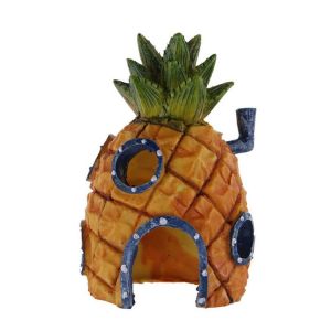 Décoration D'aquarium En Forme De Maison D'ananas (Jaune), Décoration De Grotte En Résine, Décoration D'aquarium, Accessoires De Maison D'ananas, Décoration D'aquarium, Grotte D'eau, Cabane Cachée - Neuf