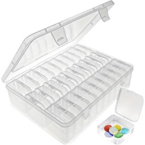 Lbgwp60-Lot De 30 Petites Boîtes De Rangement En Plastique Transparent Pour Petites Pièces Avec Couvercle Pour Petites Perles, Pilules, Articles De Bricolage, Bijoux, Vis, Graines - Neuf