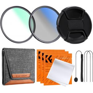 Filtre 62Mm Uv + Cpl + Bouchon D'Objectif + Pochette + 3 Chiffons De Nettoyage &iquest;150 * 150 Mm&iquest; En Kit Pour Appareil Photo Cam&eacute;ra Reflex Num&eacute;rique[Z1337] - Neuf