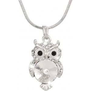 Mode Collier Ras Du Cou Mignon Hibou Pendentif Collier Or Et Argent Longue Chaîne Collier Pour Femmes Filles Avec Cz Cristal - Neuf
