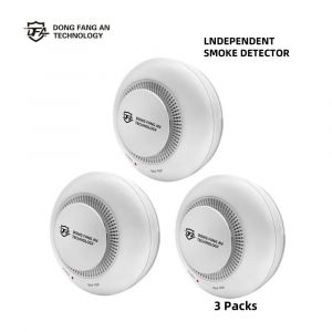 DFA WiFi TUYA détecteur de fumée intelligent haute sensibilité 80DB alarme incendie interconnectée sans fil capteur de sécurité à domicile pour salle de garage-Lndependent 3 Pack - Neuf