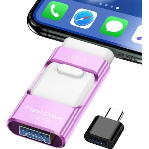 Clé Usb 512 Go, Extension De Cle Mémoire Externe, Clé Photo, Lecteur Flash Pour Ios Et Android, Ordinateur, Pc, Photos/Vidéos/Fichiers Copiés En Un Clic (Violet)[CLE8111196] - Neuf