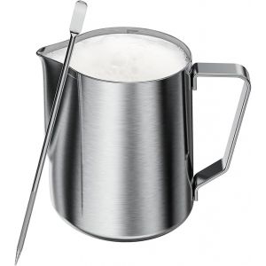 Pichet &agrave; mousse de lait, 355 ml, pour expresso, mousseur &agrave; lait, caf&eacute;, cappuccino, latte, art, carafe en acier inoxydable 304 avec stylo d&eacute;coratif - Neuf