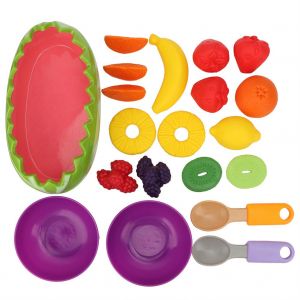 Vaisselle En Plastique Coloree Pour Fruits Et Legumes, Ensemble De Jouets De Cuisine Pour Enfants - Neuf