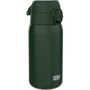 Ion8 Gourde Isotherme Enfant, Inox, 320ml, Anti-Fuite, Facile À Ouvrir, Verrouillage Sécurisé, Lavable Au Lave-Vaisselle, Poignée De Transport, Durable, Acier Inoxydable, Vert Foncé - Neuf