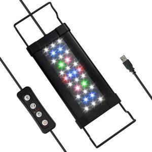 Meimie-Éclairage Aquarium,Usb Rampe Led 10w Full Spectrum Fish Tank Lighting,Supports Extensibles,Ajustable Pour Plantes D'aquarium,Contrôleur Externe,Minuterie Réglable - Neuf